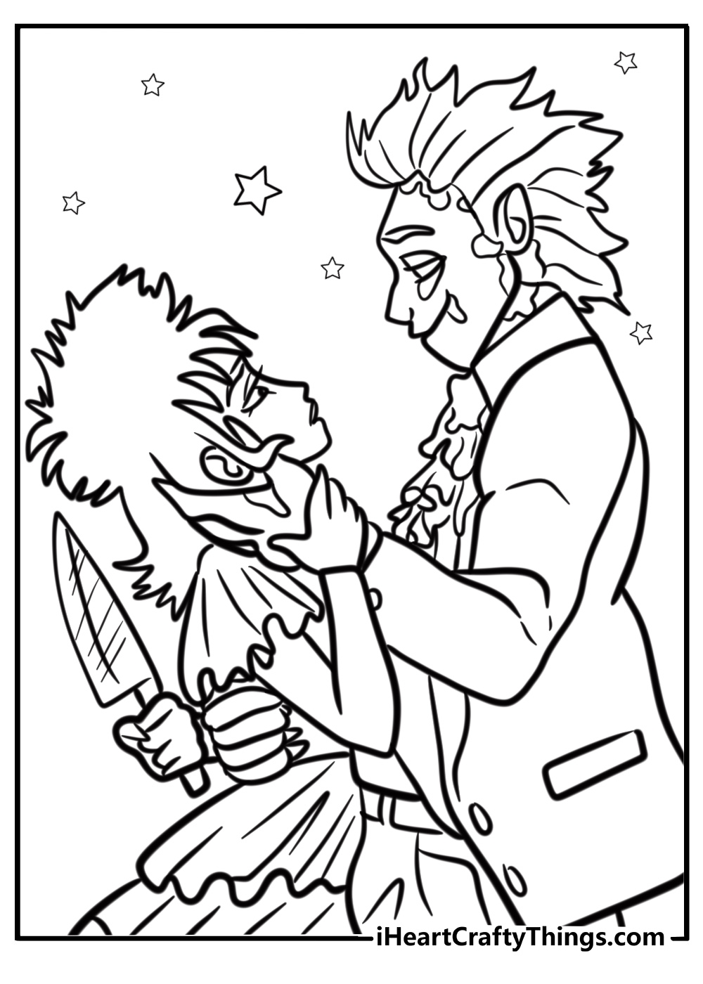 Beetlejuice and lydia together detailed coloring sheet