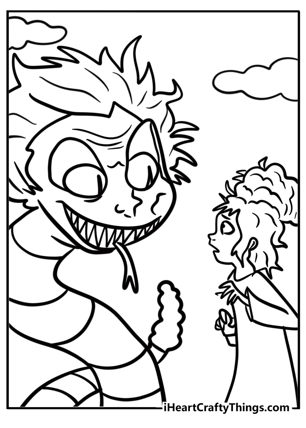 Beetlejuice in the Netherworld free coloring page pdf