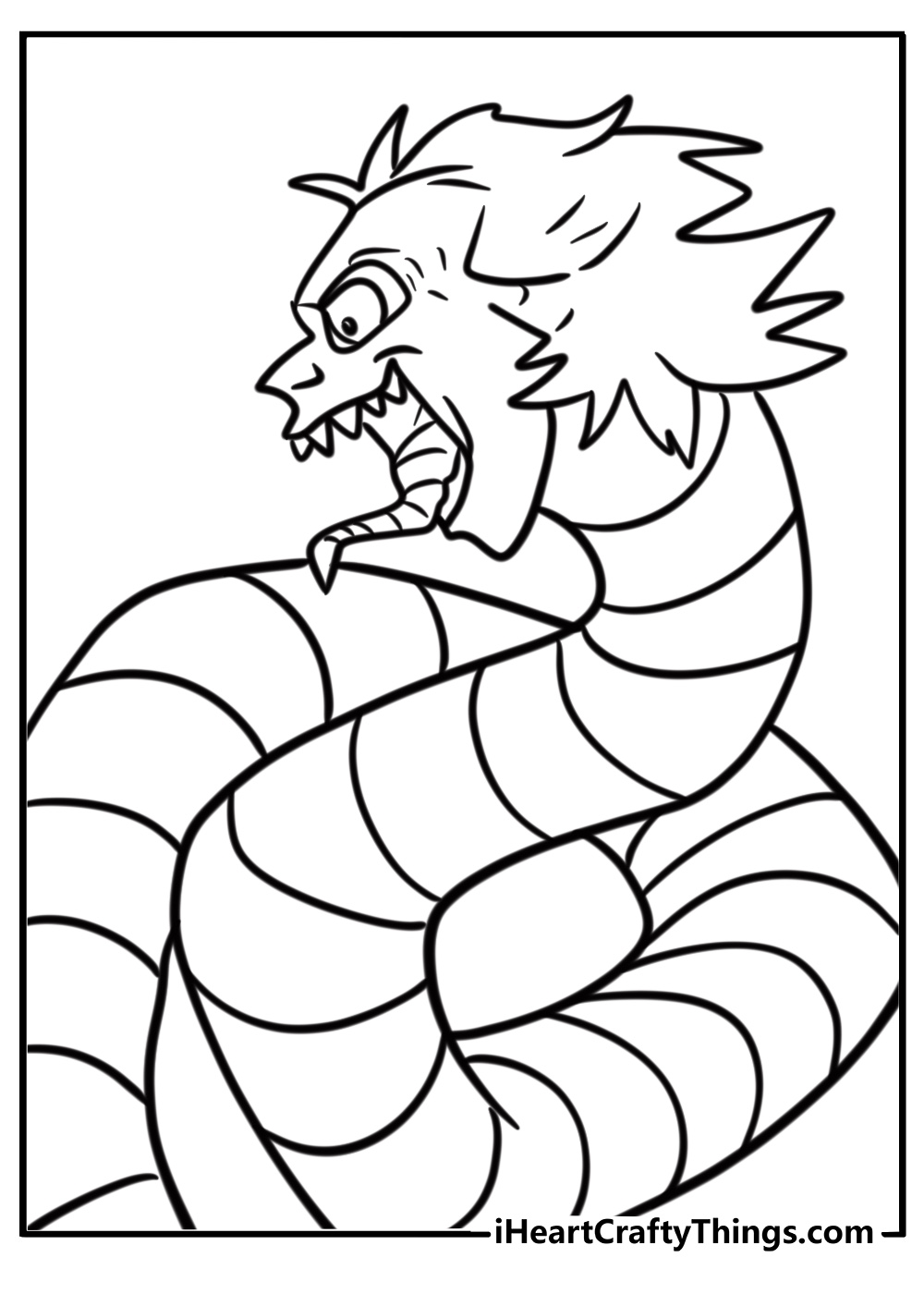 Beetlejuice transforming into a snake free coloring page pdf