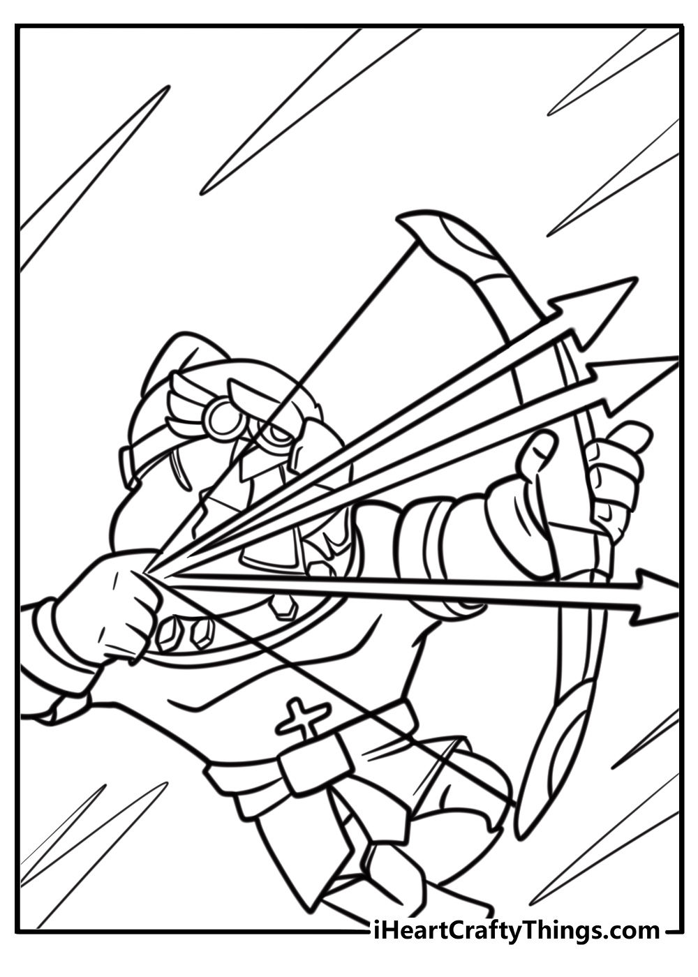 Bo aiming his bow and arrows detailed coloring sheet