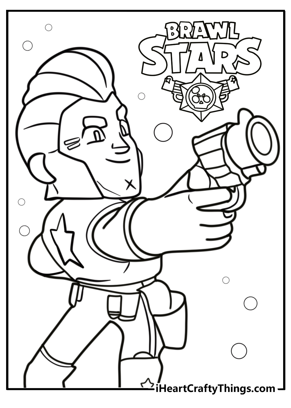 Colt holding his pistols ready for battle coloring sheet