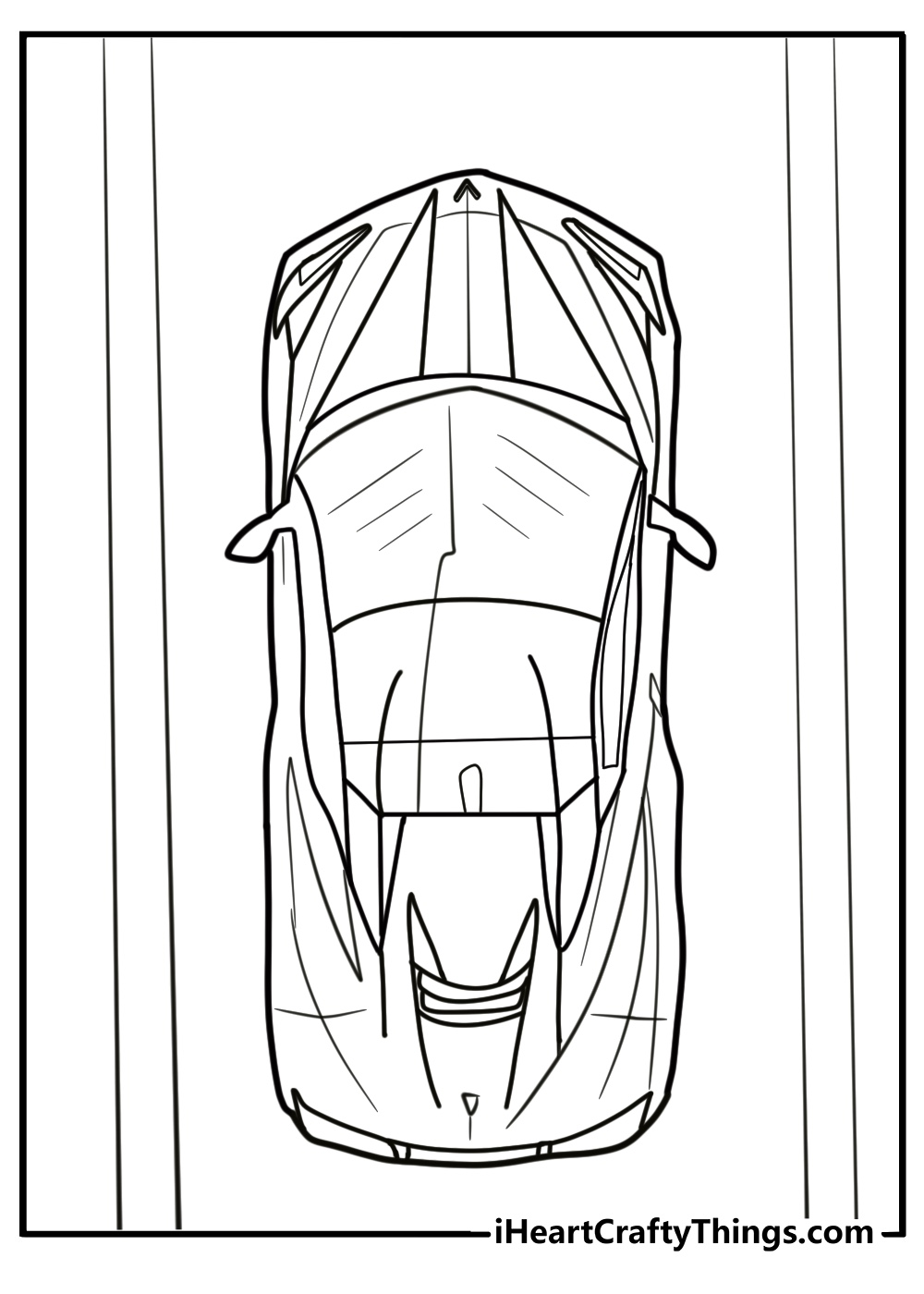 Corvette convertible with the top down fun printable sheet