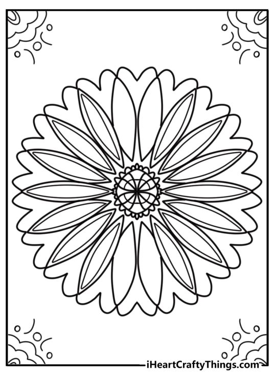 Daisy flower mandala with symmetrical design