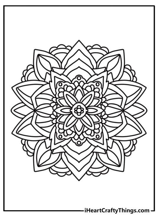 Detailed floral mandala with intricate patterns