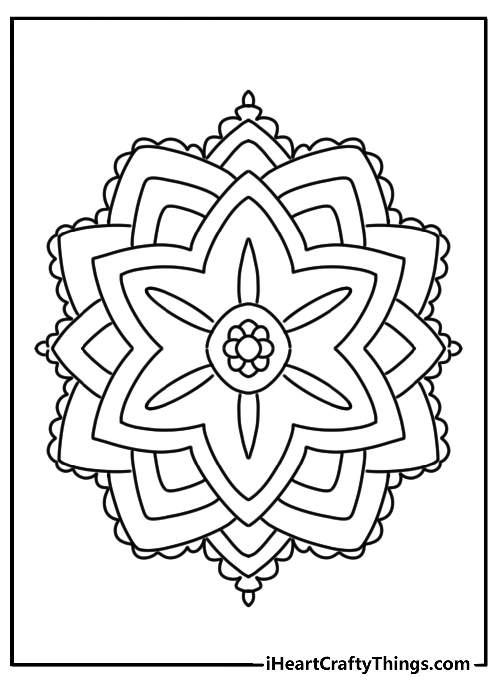 Easy to color flower mandala for beginners