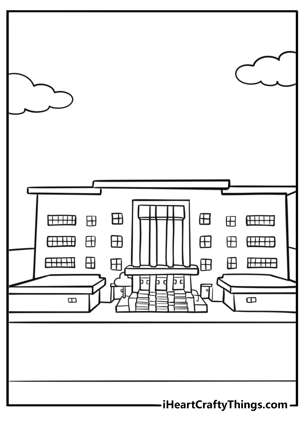 Elmore Junior High School building free coloring page pdf