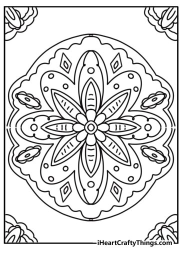 Flower mandala coloring pages