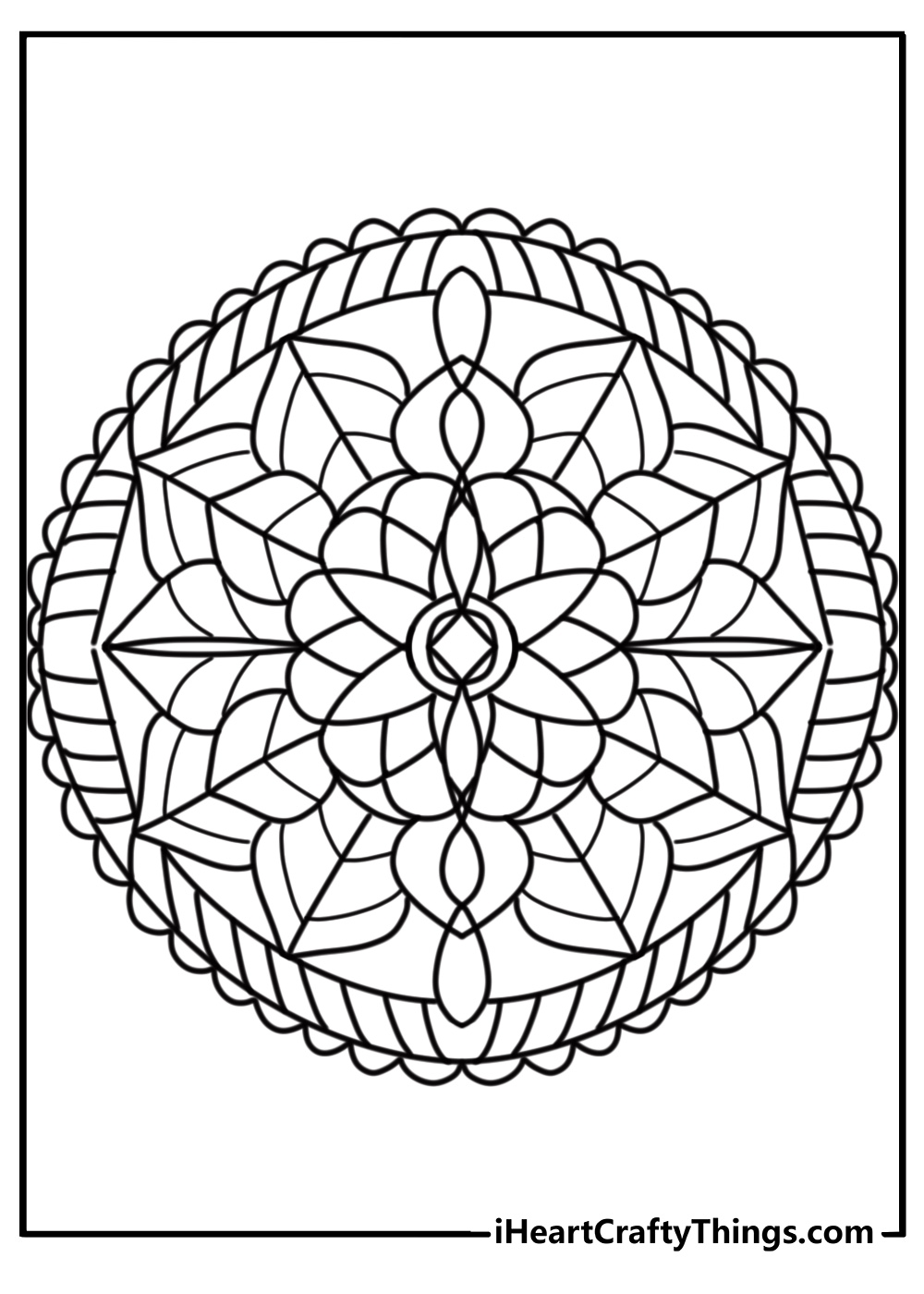 Flower mandala with circular repeating patterns