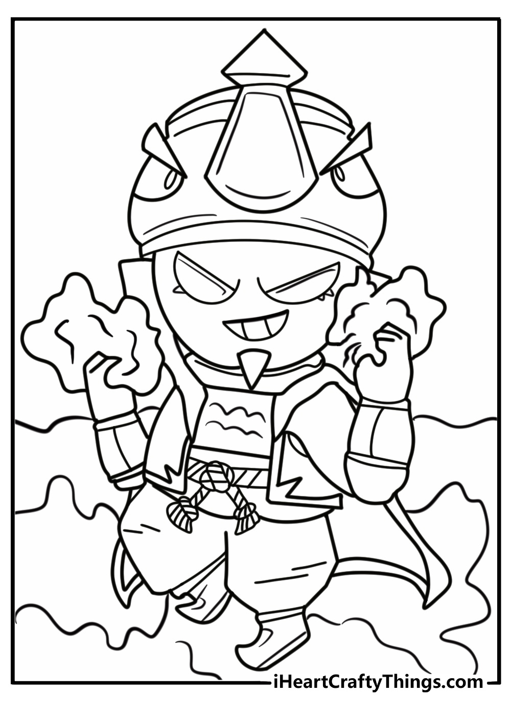 Gene releasing his magic hand attack coloring page