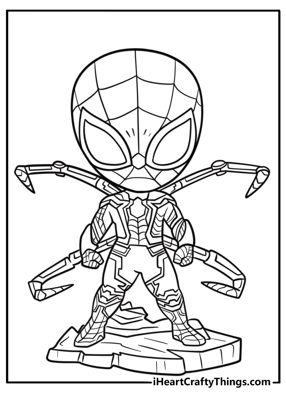 Iron spider standing heroically with mechanical arms free page