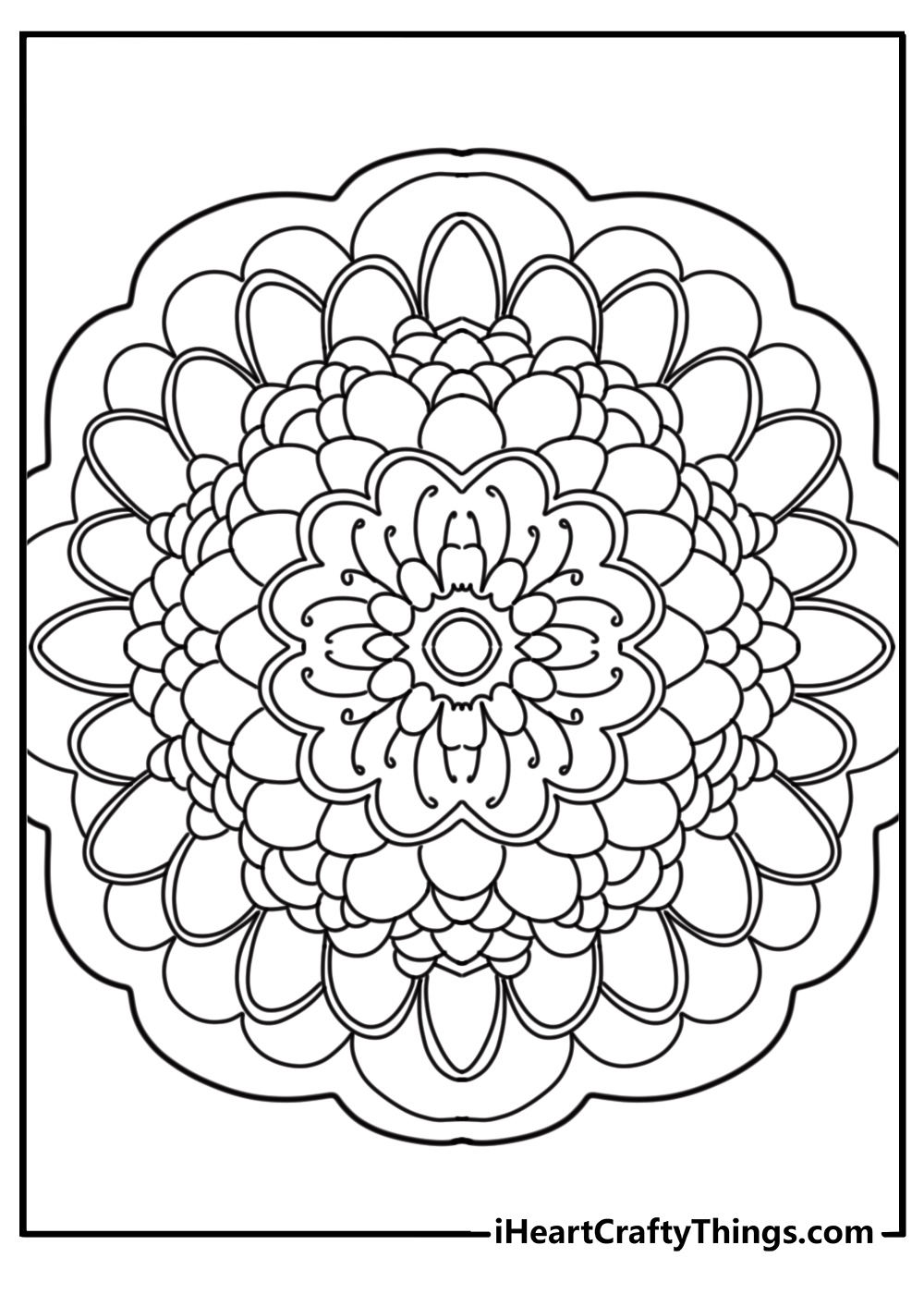 Large flower mandala with layered petals