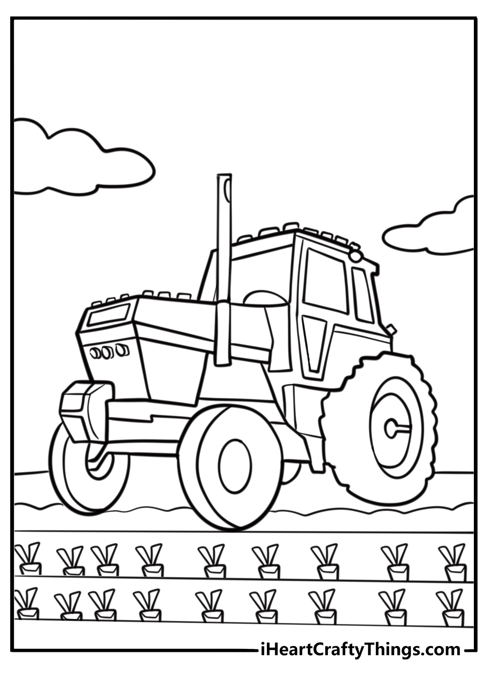 LEGO farm with a tractor coloring sheet