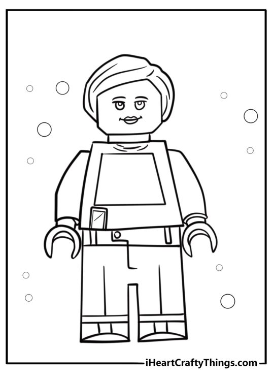 LEGO minifigure smiling fun coloring sheet