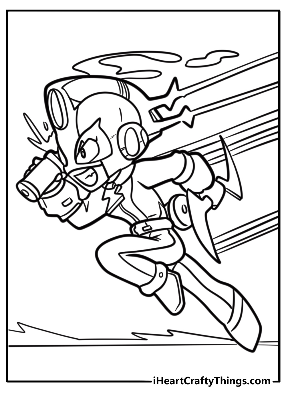 Max speeding through the battlefield fun coloring page