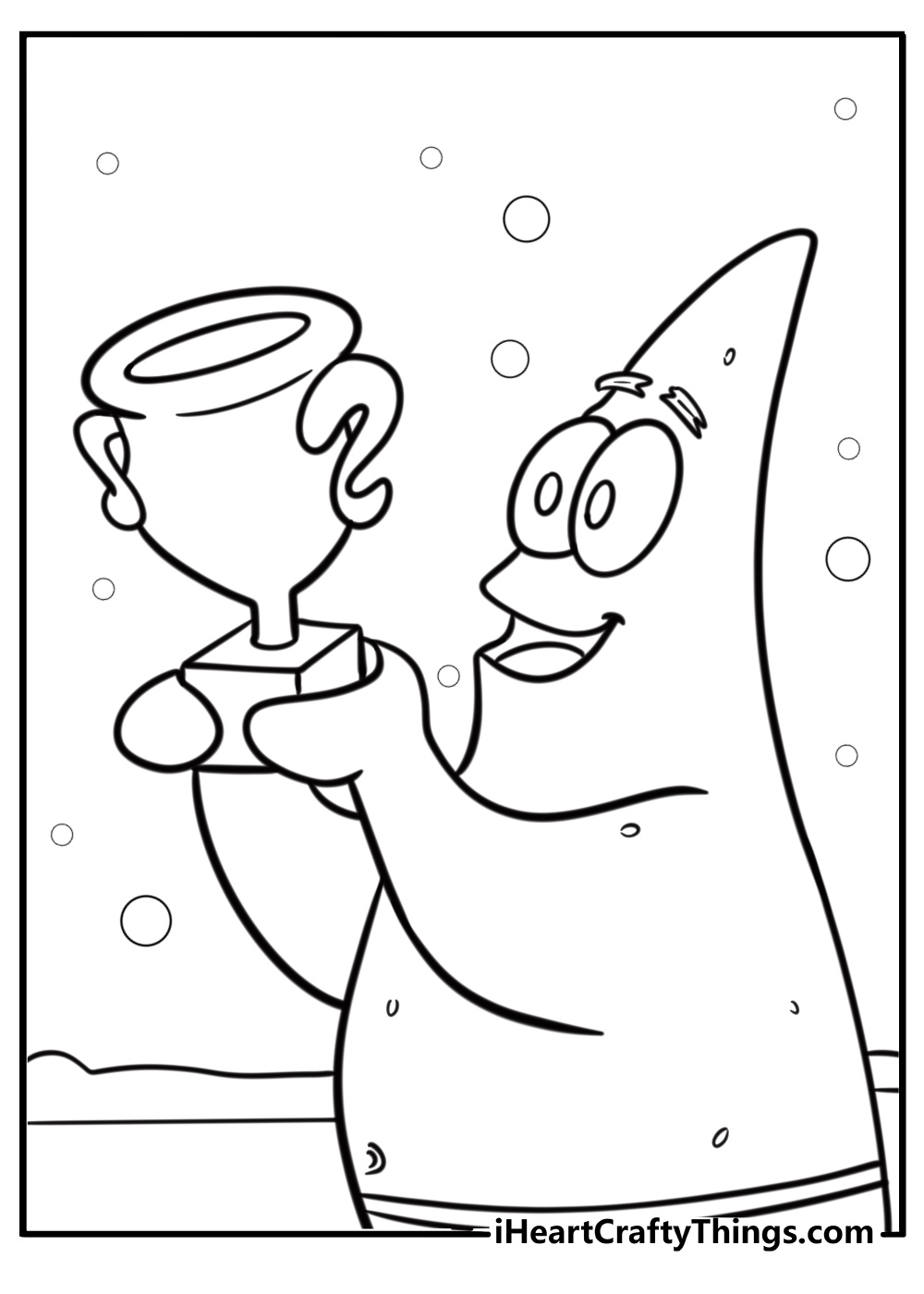 Patrick star holding a trophy detailed coloring sheet