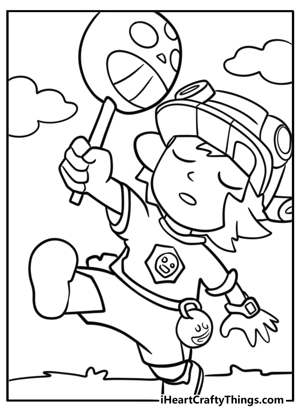 Sandy tossing a sandstorm attack coloring page