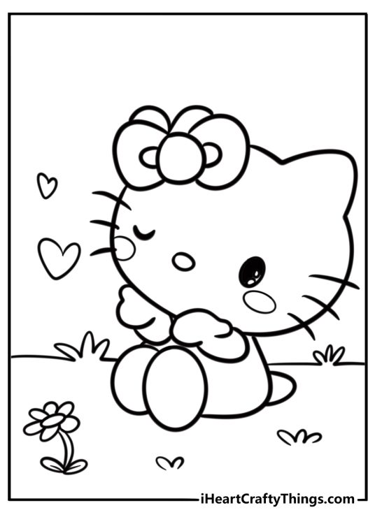 Sanrio mimmy with her yellow bow detailed coloring sheet