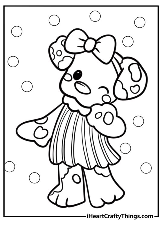 Sanrio spotty dottie with colorful polka dots coloring page