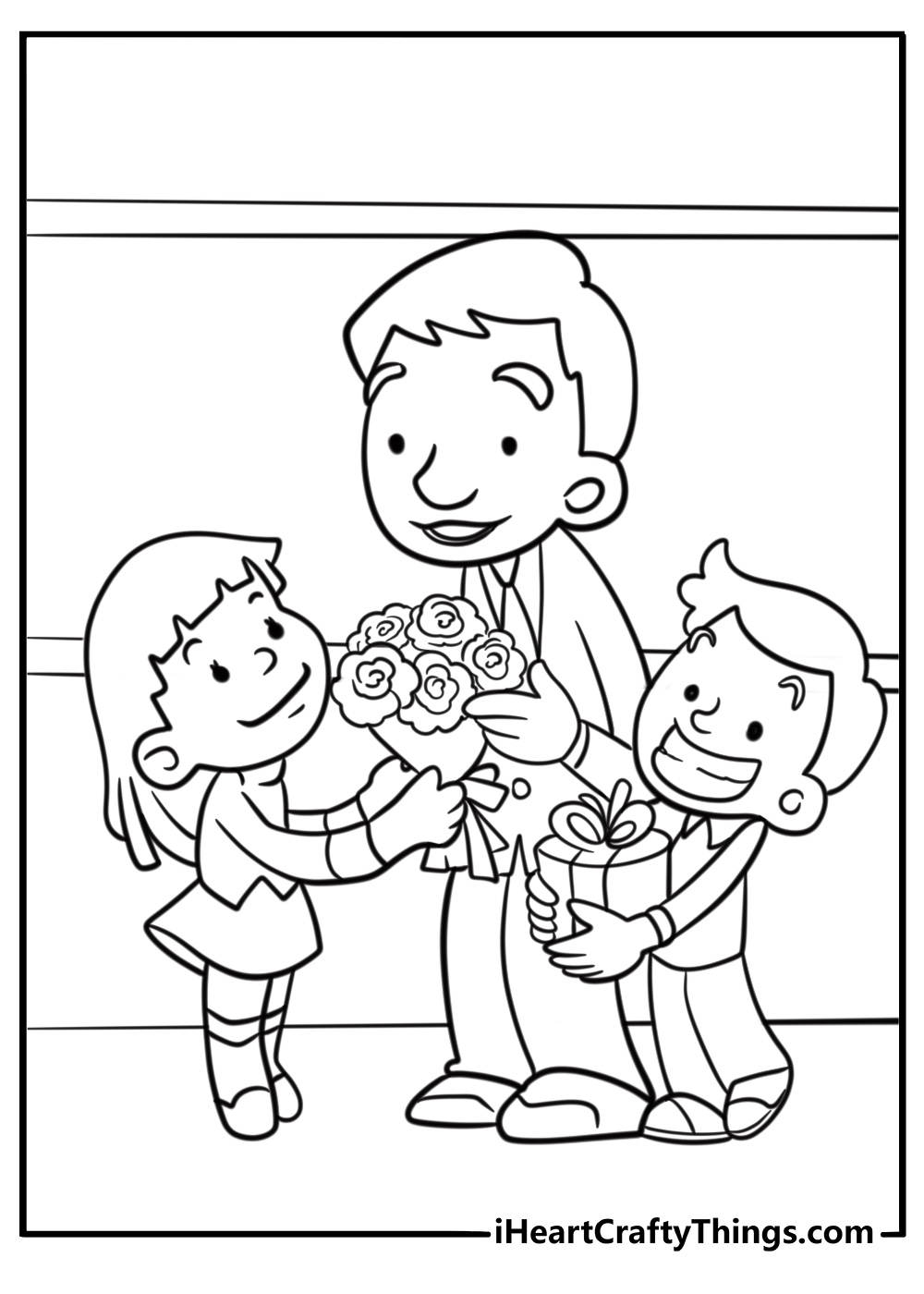 Teacher celebrating with students free coloring page pdf