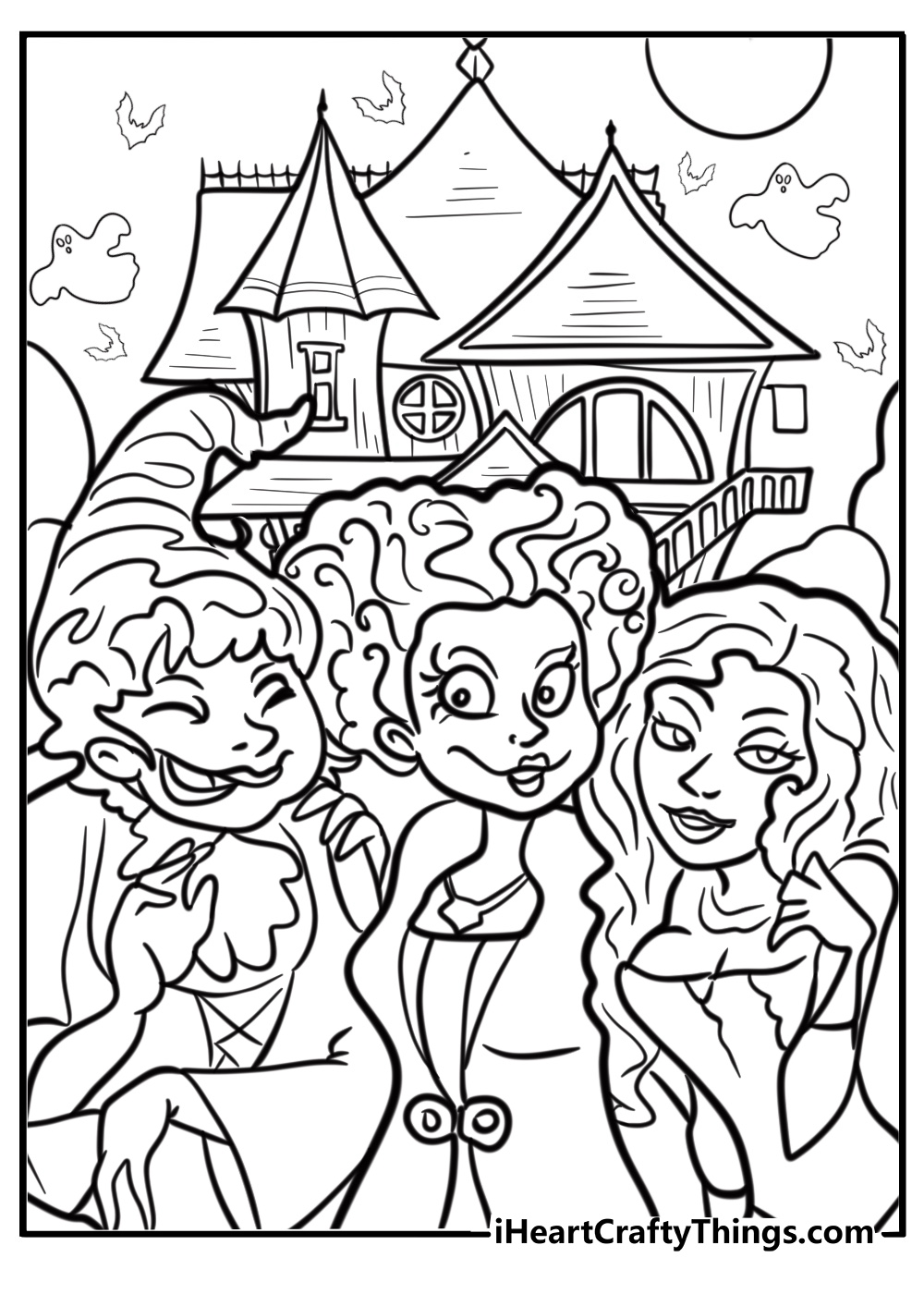 The deetz family in their spooky home fun beetlejuice coloring sheet