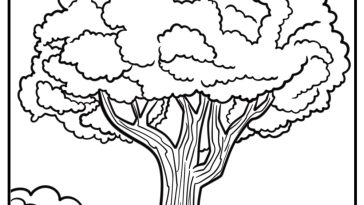 Tree coloring pages