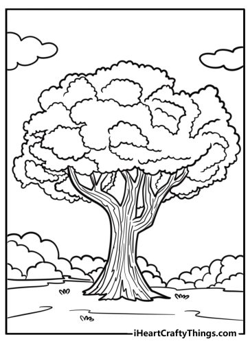 Tree coloring pages