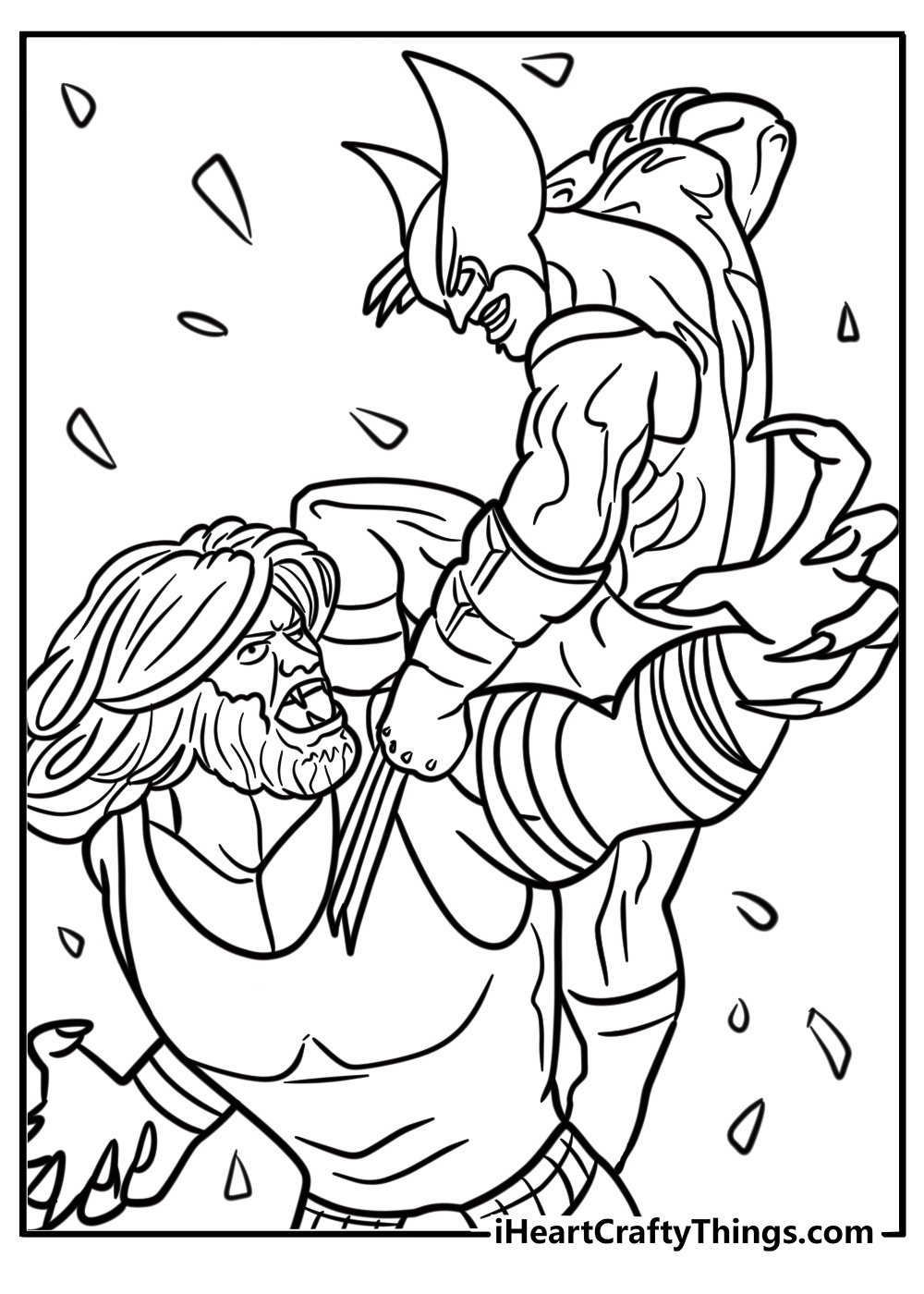 Wolverine battling sabretooth fun printable coloring sheet