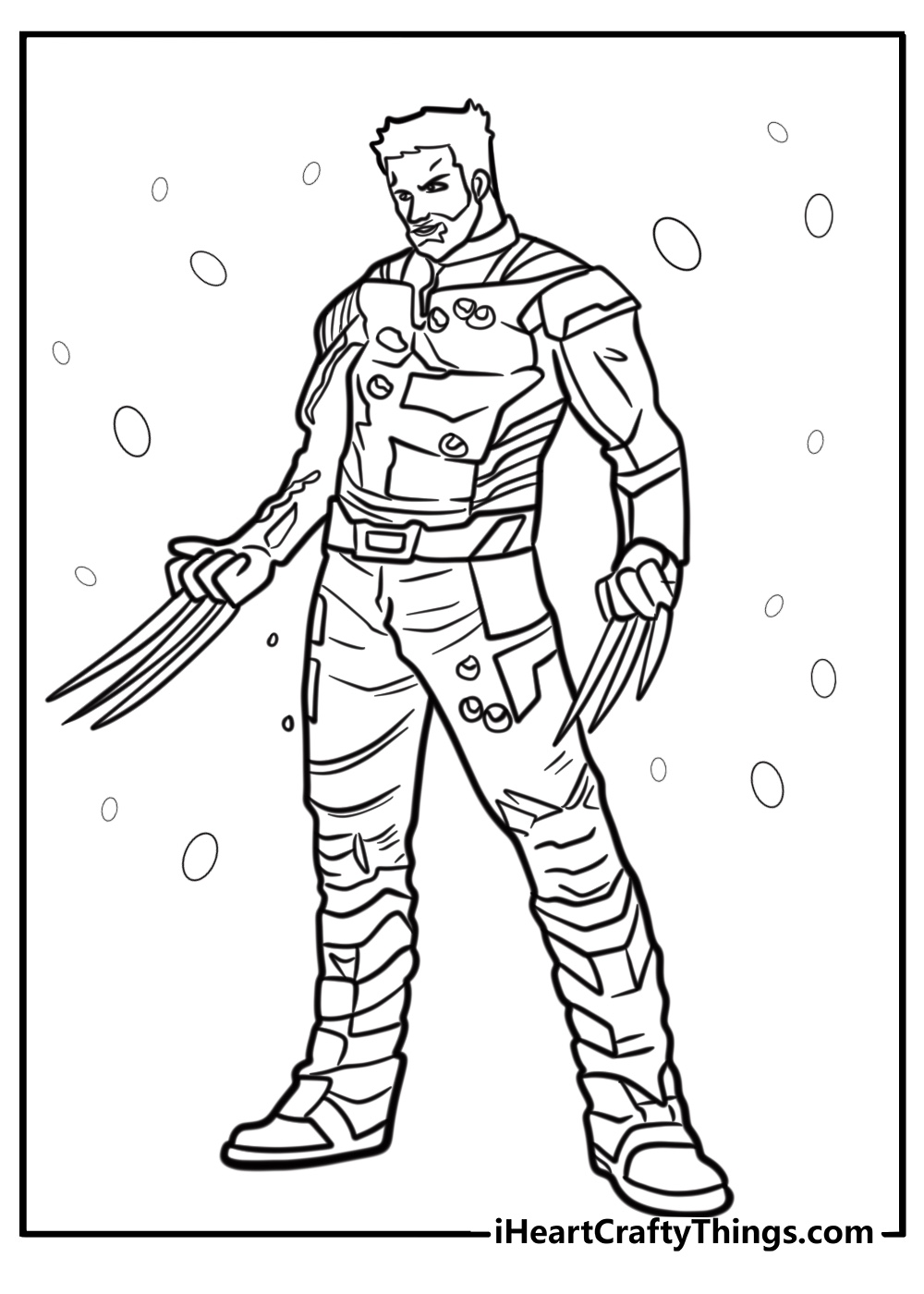 Wolverine fighting alongside the x men fun printable coloring sheet