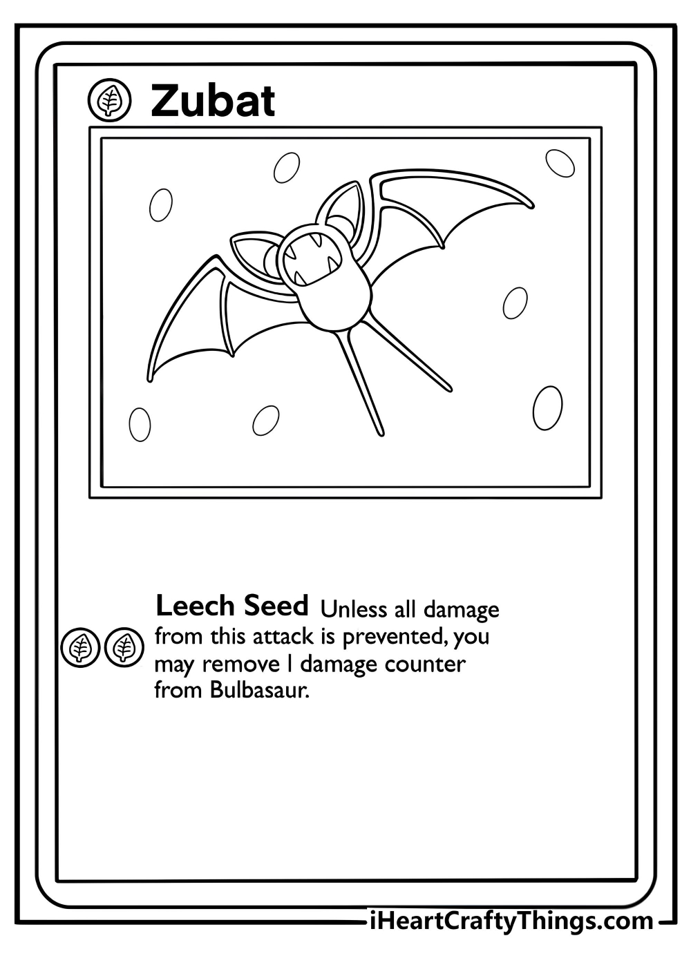 Zubat pokemon card flying through a cave fun coloring page