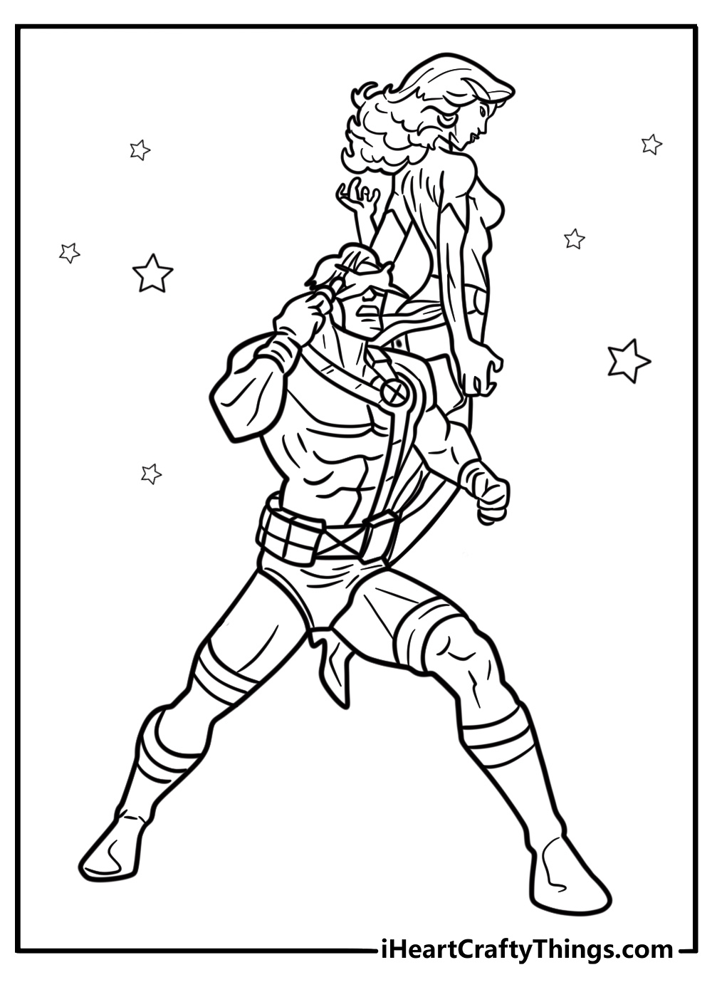 Cyclops leading the x men coalition coloring page for kids