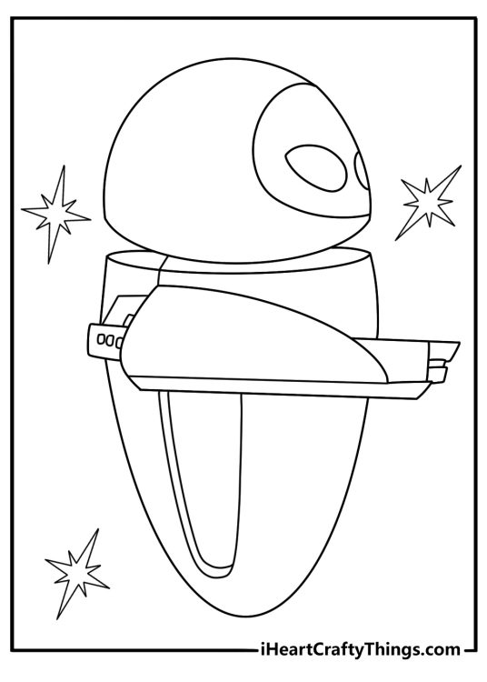 EVE opens her arm cannon in this action coloring page