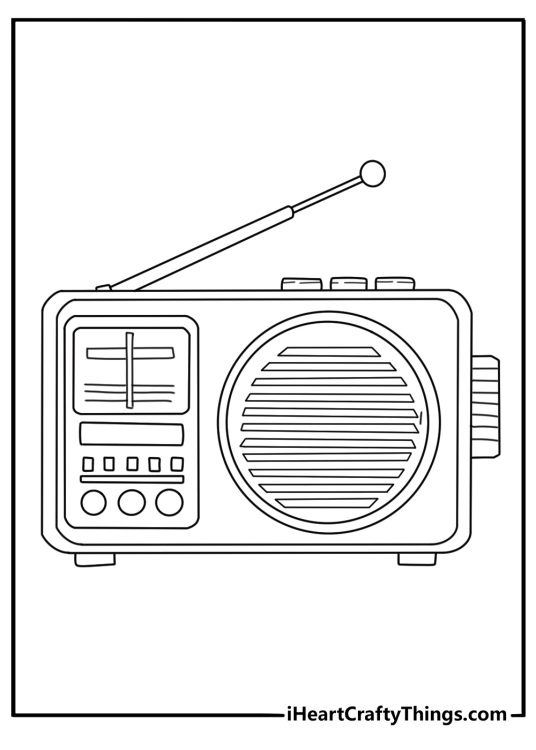 Free vintage printable of a classic radio with round dials