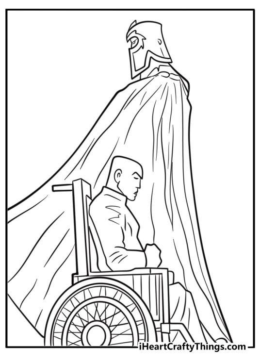 Magneto and professor x facing off in battle printable coloring sheet