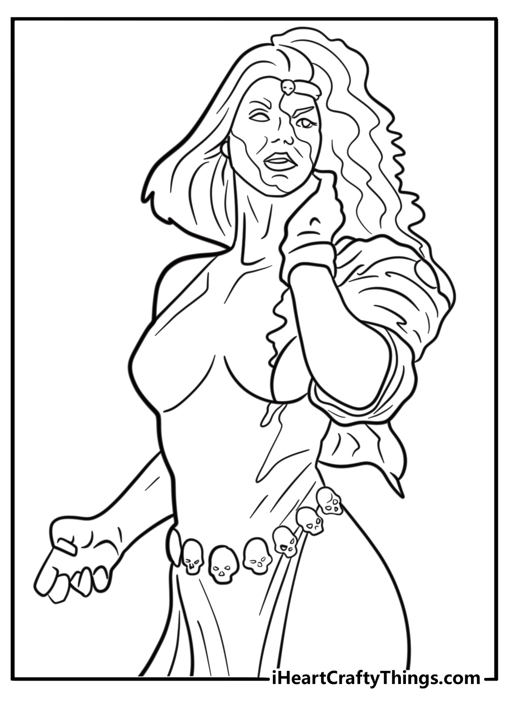 Mystique shapeshifting into another person printable coloring sheet