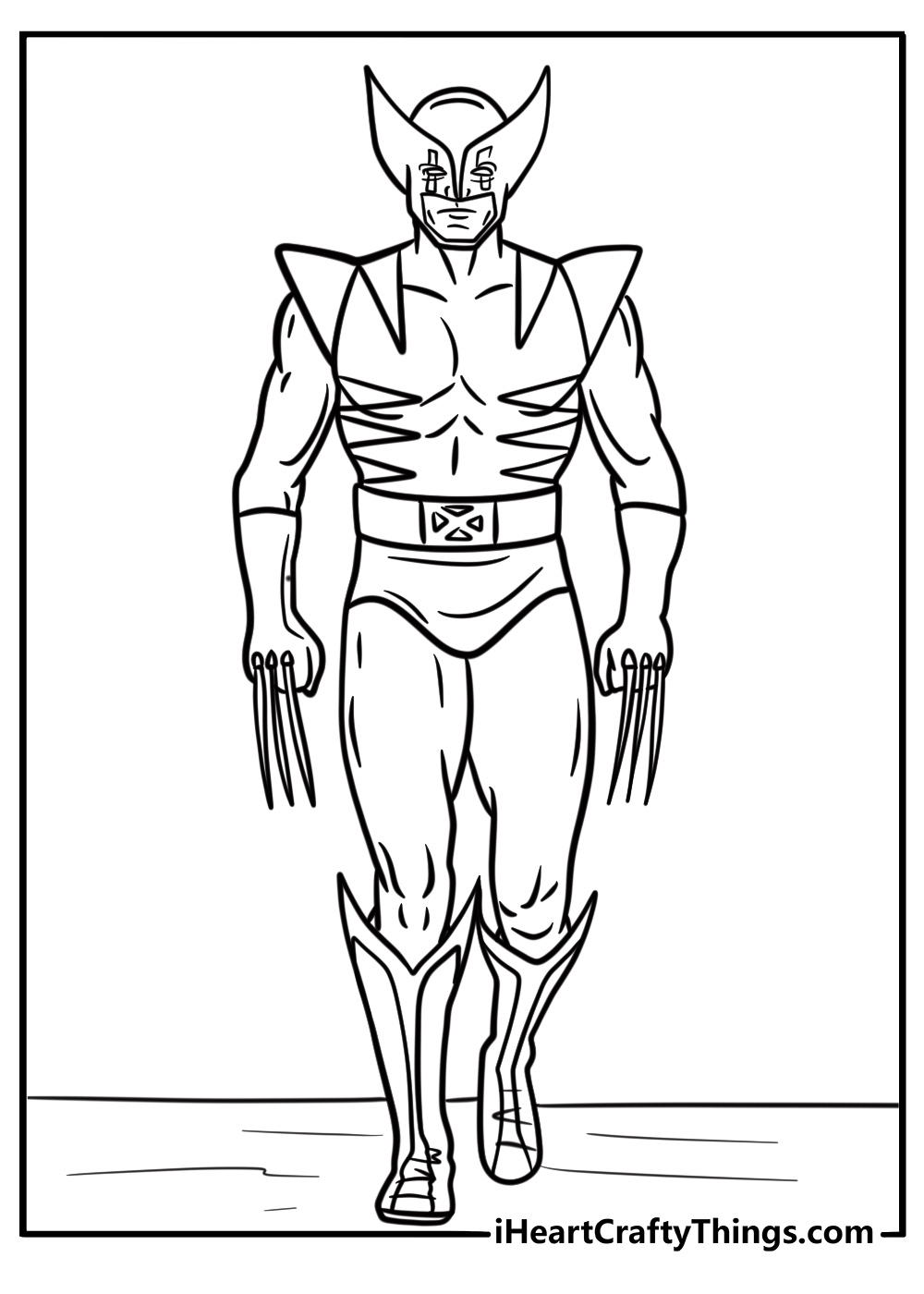 Wolverine in his classic yellow costume free coloring page pdf