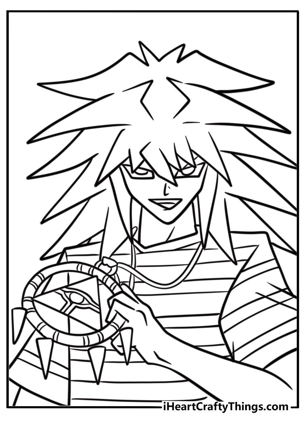 Bakura holding the millennium ring detailed coloring sheet