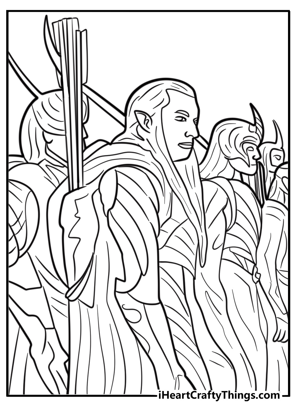 Battle of Helm's Deep with soldiers detailed coloring sheet