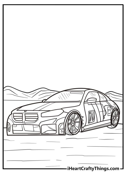 BMW coupe with stylish body fun coloring sheet