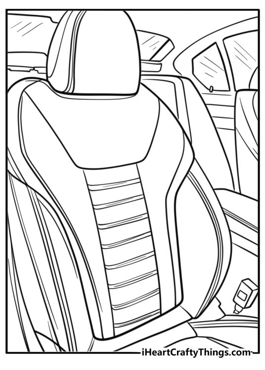 BMW interior with leather seats fun coloring sheet