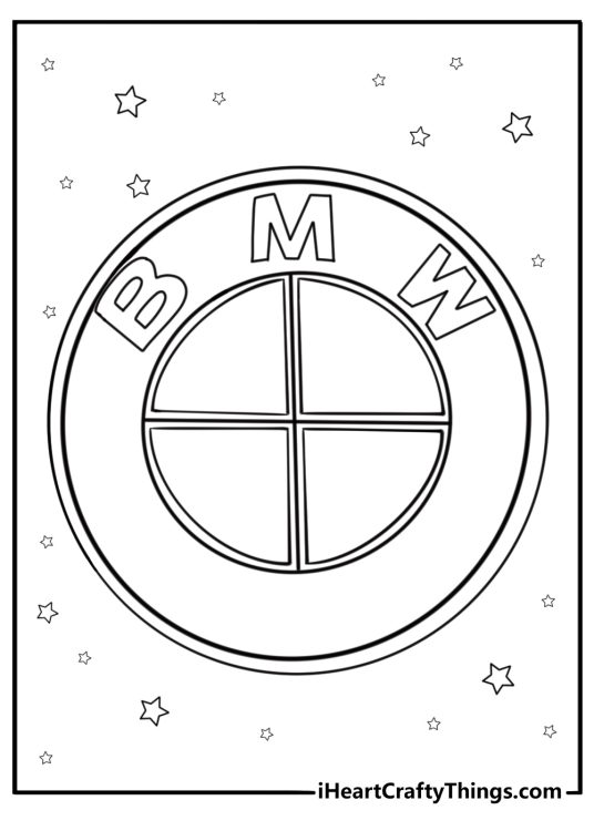 BMW logo and emblem coloring page for car lovers