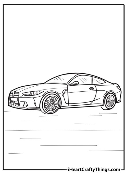BMW m series with sporty design coloring page