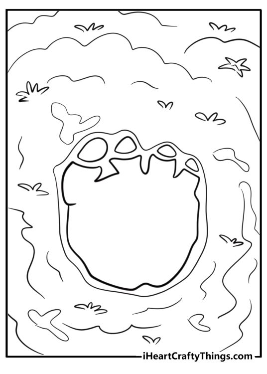 Brachiosaurus footprint in the mud fun coloring sheet for kids