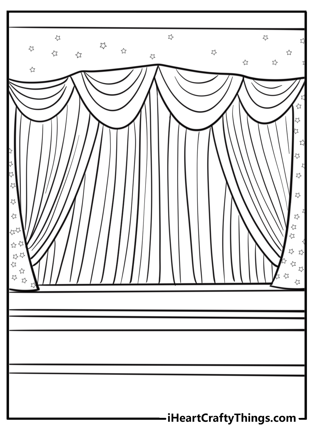 Broadway theater with flashing lights detailed coloring sheet