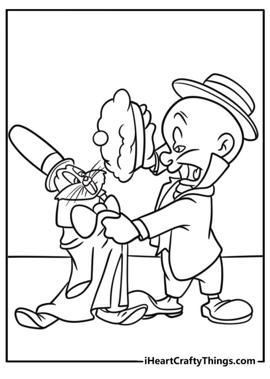 Bugs bunny playing a prank with a pie coloring sheet