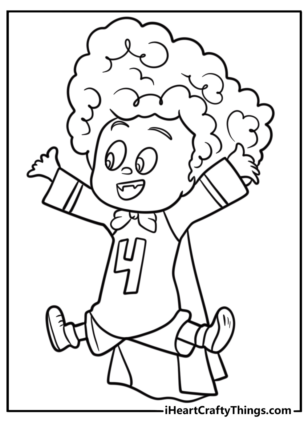 Dennis with his vampire cape flying free hotel transylvania coloring page pdf