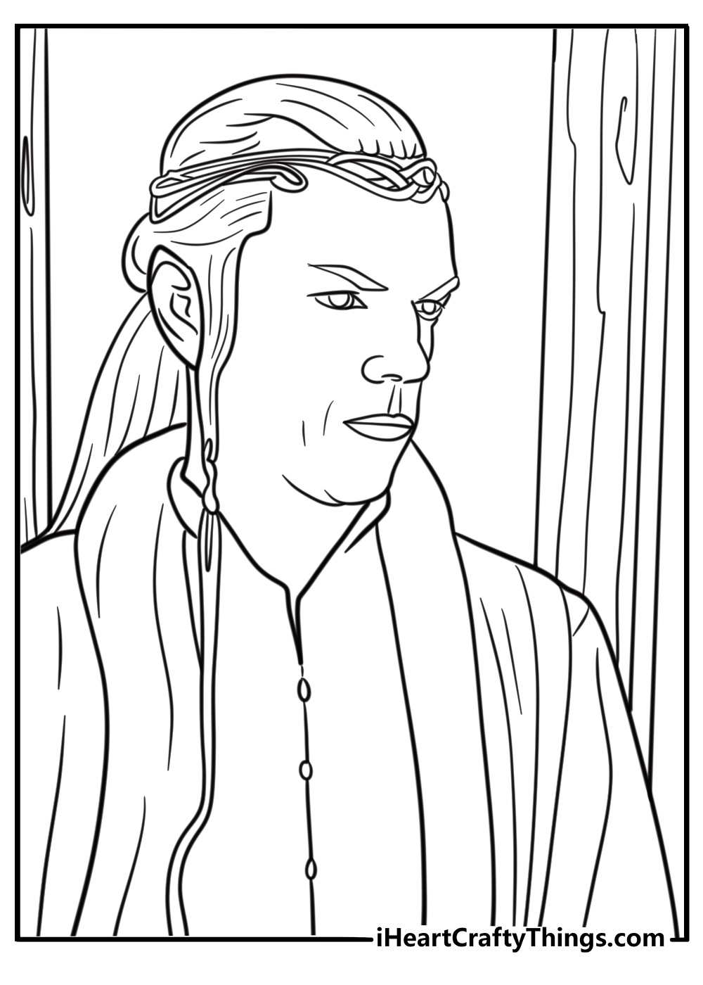 Elrond in Rivendell detailed printable coloring sheet