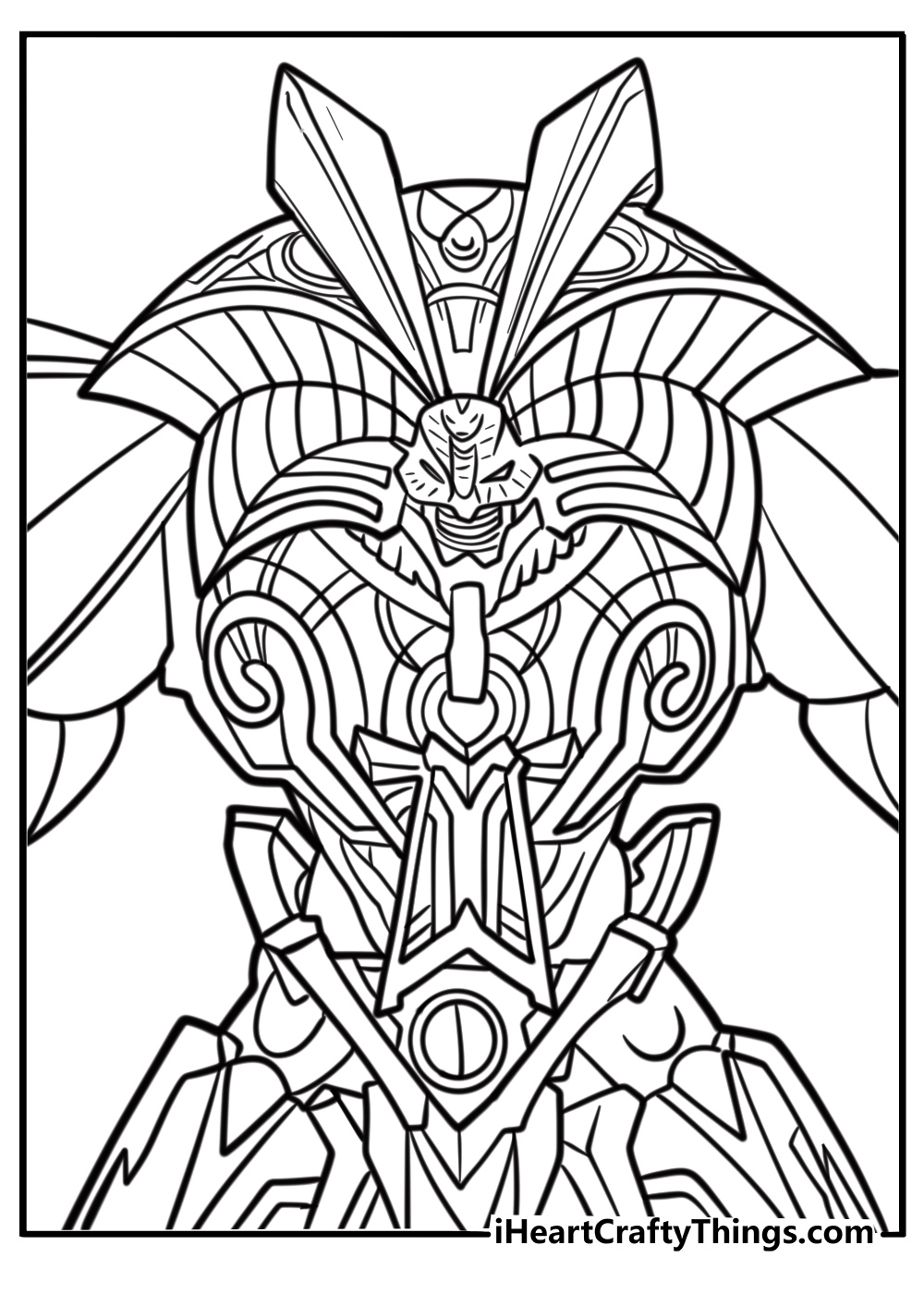 Exodia the forbidden one assembled free coloring page pdf