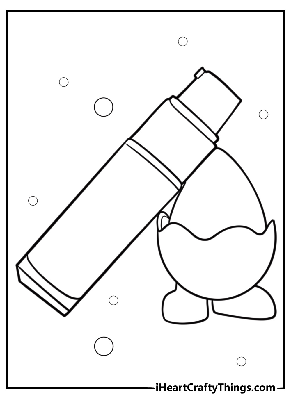 Foundation bottle and makeup sponge fun coloring sheet