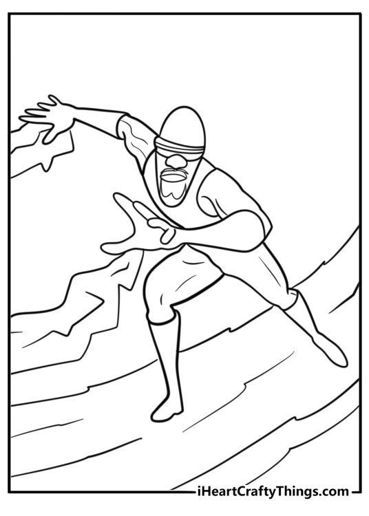 Frozone using his ice powers fun coloring sheet