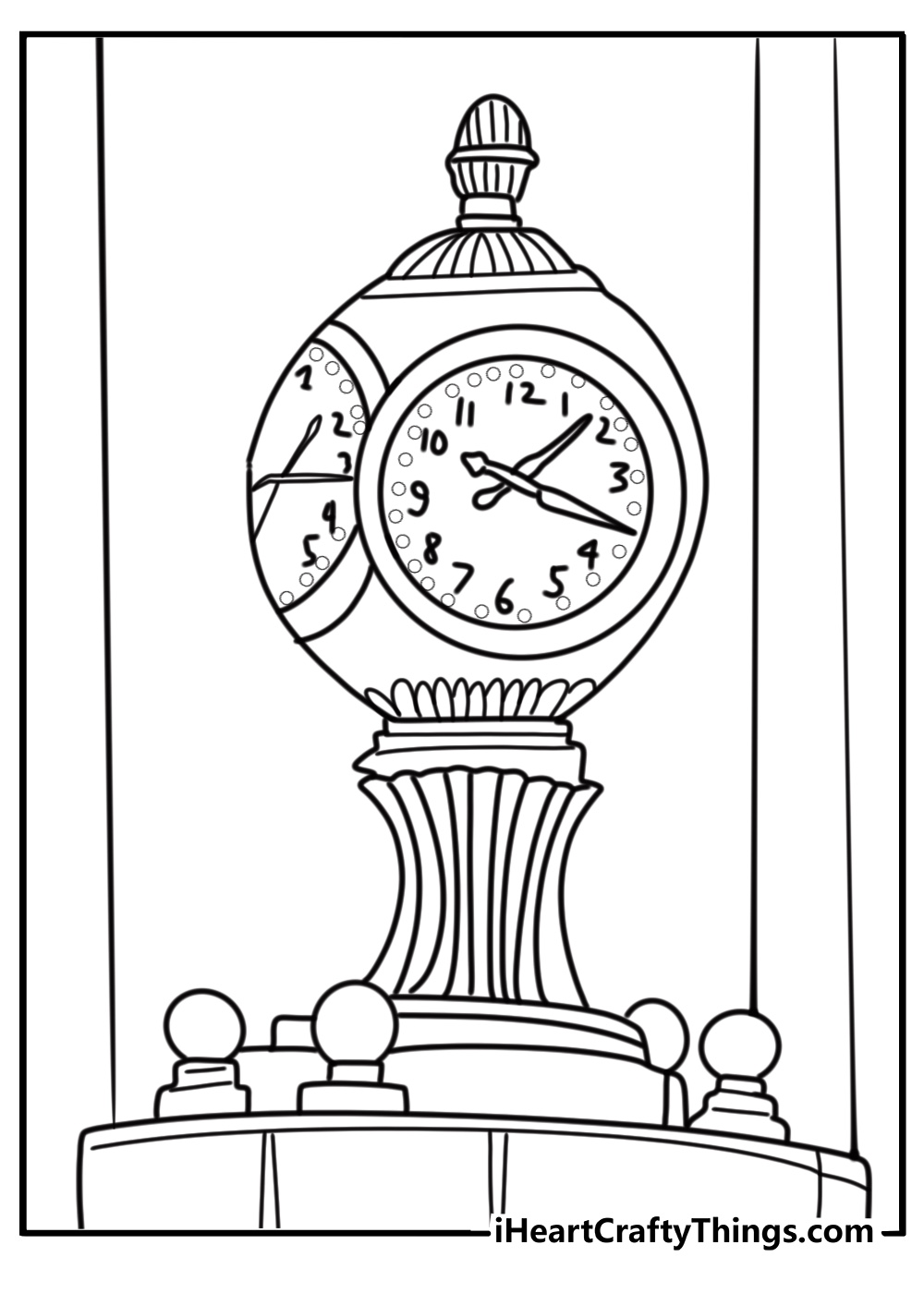 Grand central terminal with clock tower detailed coloring sheet